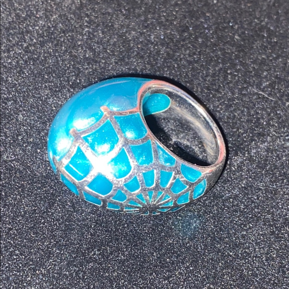 Elegant Blue Enamel Ring